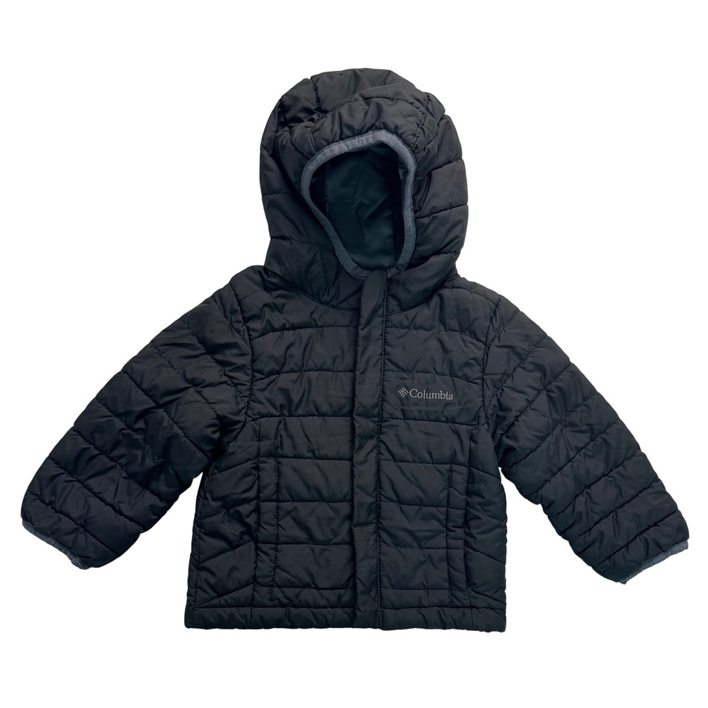 Columbia Toddler Boys Black Quilted Puffer Jacket Hooded Insulated Coat 2T